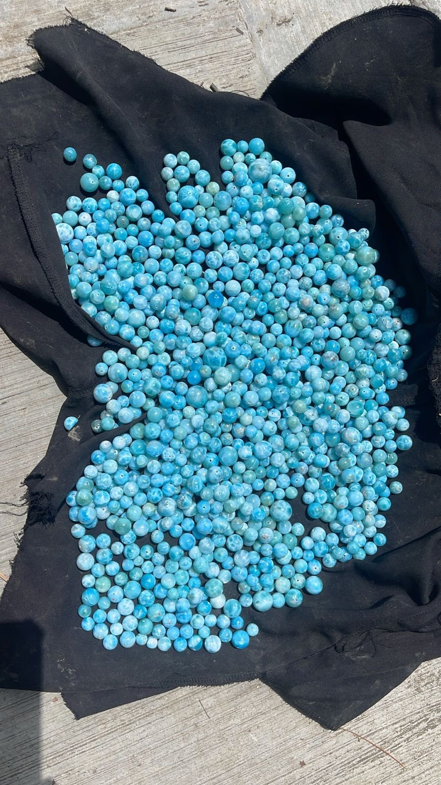 100% Natural Dominican Larimar Round Beads